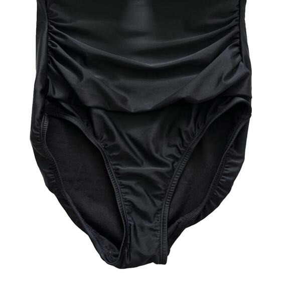 Kona Sol Swimsuit One Piece Black Crochet Flounce Strapless High Coverage Small - Picture 5 of 12